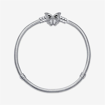 Pandora Moments Butterfly Clasp Snake Chain Bracelet Size 18