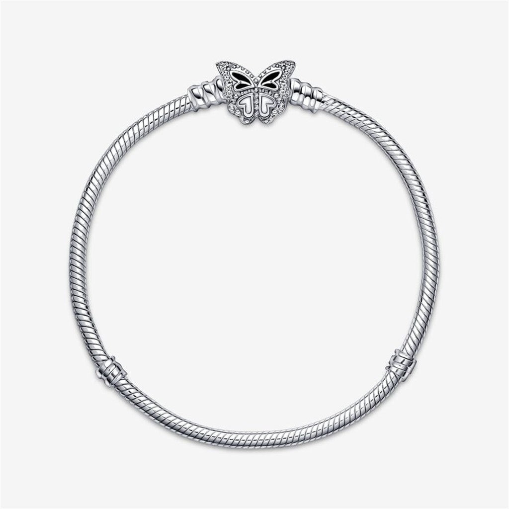 Pandora Moments Butterfly Clasp Snake Chain Bracelet Size 18