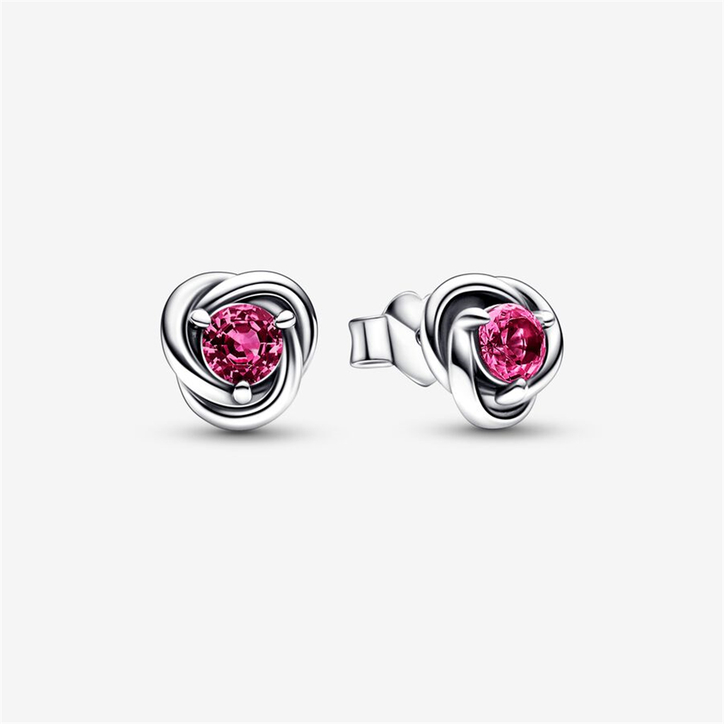 Pandora Moments October Pink Eternity Circle Stud Earrings