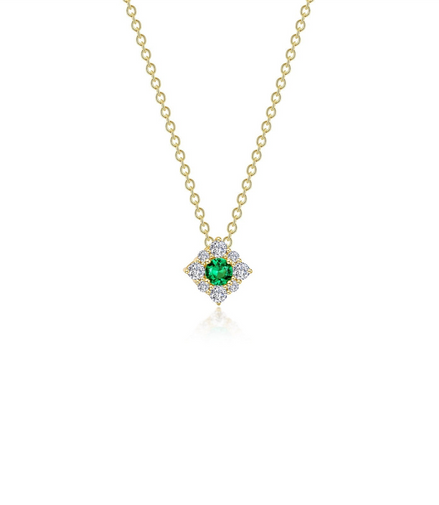 Lafonn 0.43 CTW Simulated Diamond And Emerald Halo Necklace