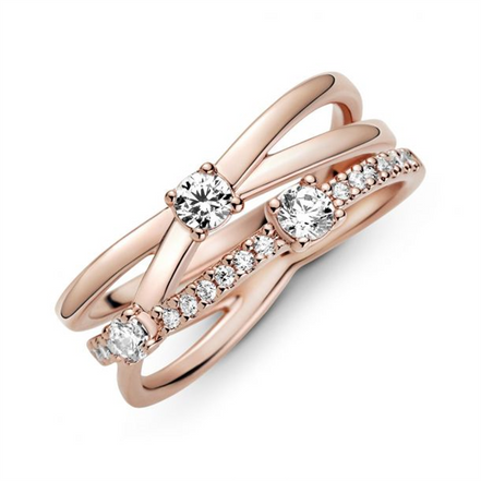 Pandora Timeless Sparkling Triple Band Ring Size 5