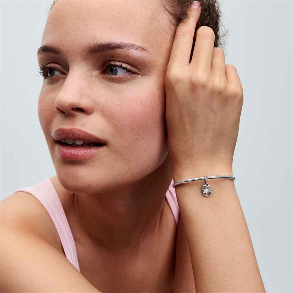 Pandora Moments June White Eternity Circle Dangle Charm