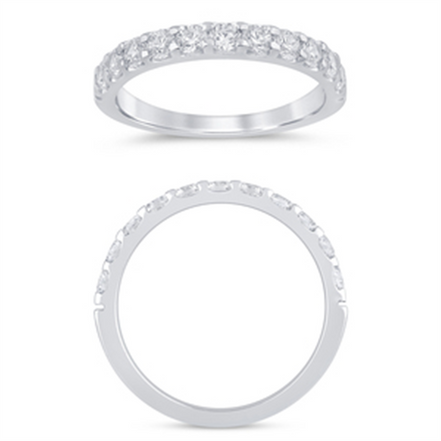 14K White Gold 0.75 CTW Diamond Low Profile Half Eternity Band