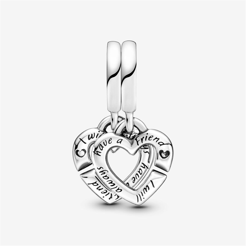Pandora Moments Linked Sister Hearts Split Dangle Charm