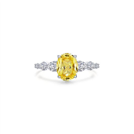 Lafonn 3.66 CTW Simulated Diamond Canary Oval Solitaire Ring