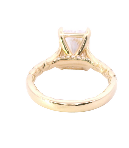 A.JAFFE 14K Yellow Gold 0.60 CTW Radiant Cut Semi-Mount Engagement Ring