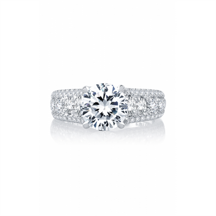A.JAFFE 14K White Gold Diamond Pave Metropolitan Engagement Ring