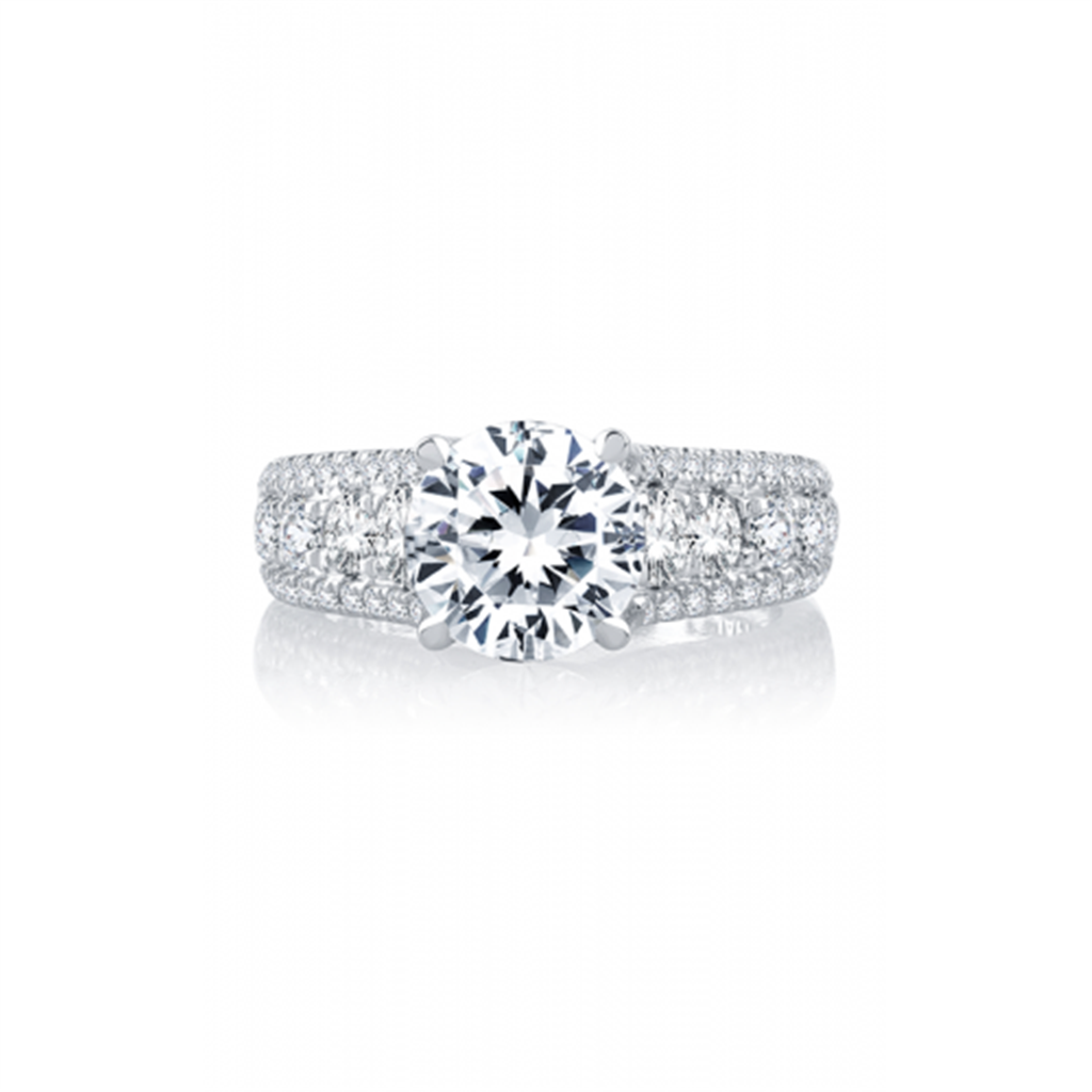 A.JAFFE 14K White Gold Diamond Pave Metropolitan Engagement Ring