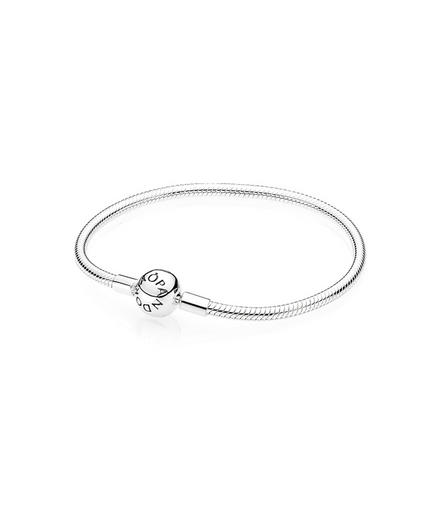 Pandora Moments Round Clasp Snake Chain Bracelet Size 19