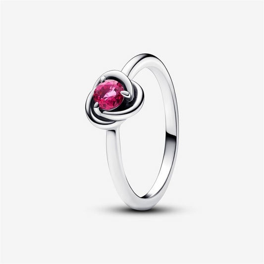 Pandora Moments October Pink Eternity Circle Ring Size 7.5