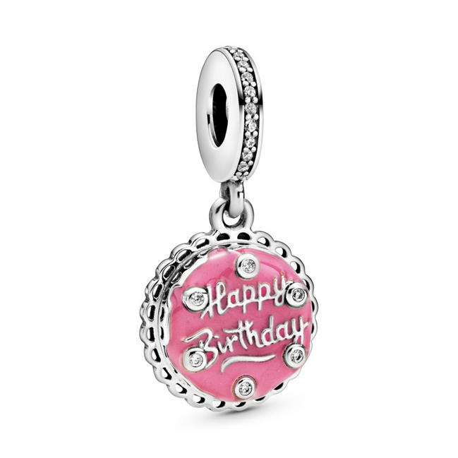 Pandora Moments Pink Birthday Cake Dangle Charm