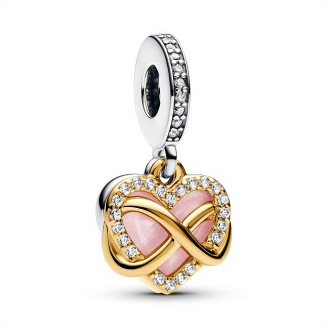 Pandora Sparkling Infinity Heart Two-Tone Dangle Charm