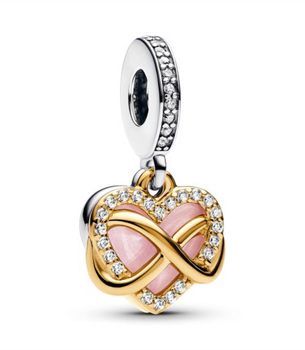 Pandora Sparkling Infinity Heart Two-Tone Dangle Charm
