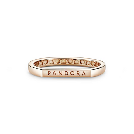 Pandora Rose Logo Bar Stacking Ring Size 6