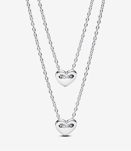 Pandora Moments Forever & Always Splittable Heart Collier Necklaces