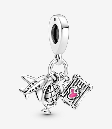 Pandora Moments Airplane, Globe & Suitcase Dangle Charm