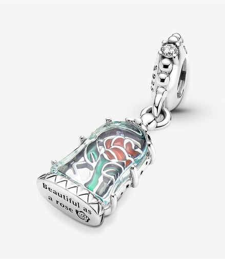 Pandora Disney Beauty and the Beast Enchanted Rose Dangle Charm