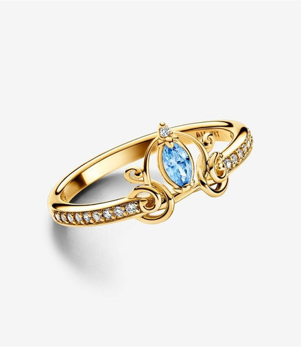 Pandora Disney Cinderella's Carriage Gold Plated Ring Size 5