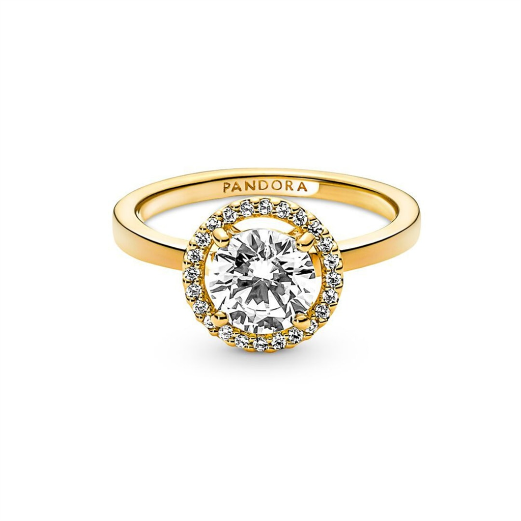 Pandora Timeless Sparkling Round Halo Ring Size 4.5