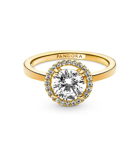 Pandora Timeless Sparkling Round Halo Ring Size 4.5