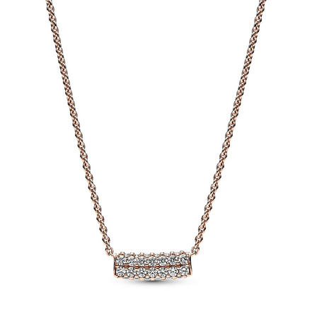 Pandora Timeless Pavé Double-Row Bar Collier Necklace 45 cm