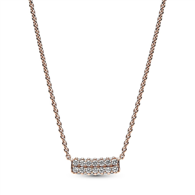Pandora Timeless Pavé Double-Row Bar Collier Necklace 45 cm