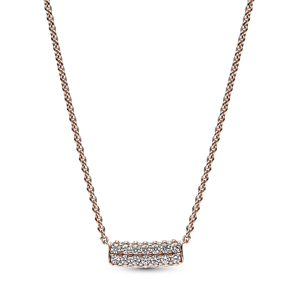Pandora Timeless Pavé Double-Row Bar Collier Necklace 45 cm