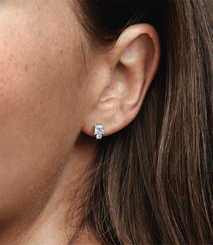 Pandora Timeless Sparkling Round & Square Earrings