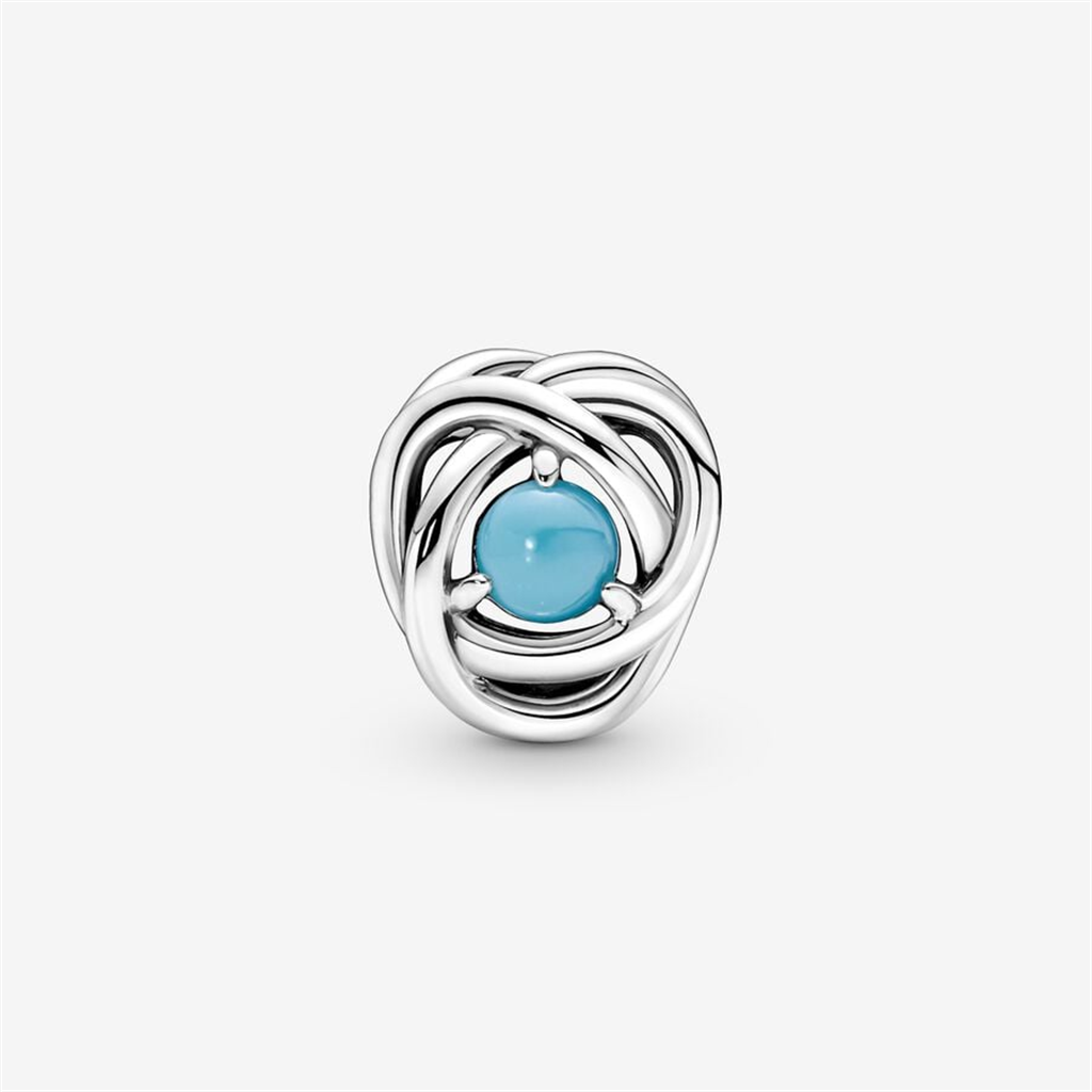 Pandora Moments December Turquoise Blue Eternity Circle Charm