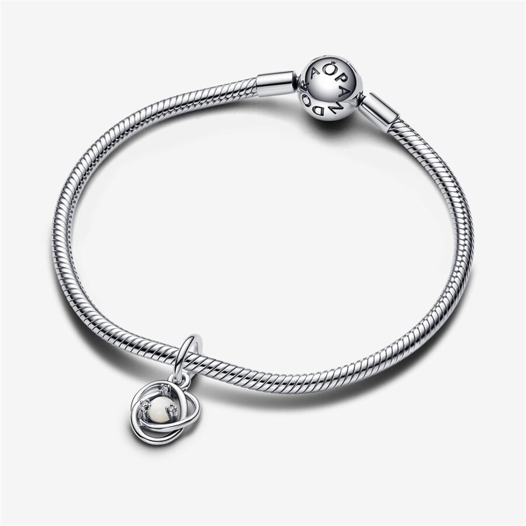 Pandora Moments June White Eternity Circle Dangle Charm
