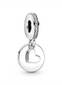 Pandora Moments Engravable Disk and Heart Dangle Charm