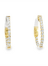 14K Yellow Gold And Diamond Hoop Earrings