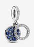 Pandora Moments Sparkling Blue Disc Double Dangle Charm