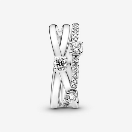 Pandora Timeless Sparkling Triple Band Ring Size 6