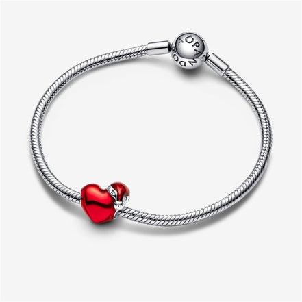 Pandora Moments Metallic Red Christmas Heart Charm