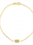 Ladies 14K Gold And Peridot Paperclip Bracelet