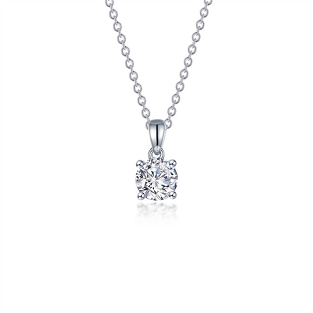 LaFonn 1 CTW Simulated Diamond 4 Prong Solitaire Necklace