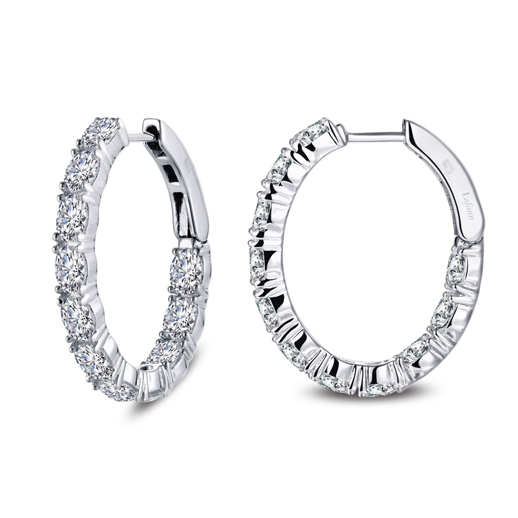 Lafonn Simulated Diamond 20MM x 25MM Oval Hoop Earrings