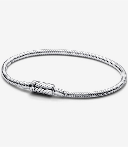 Pandora Moments Sliding Magnetic Clasp Snake Chain Bracelet Size 19