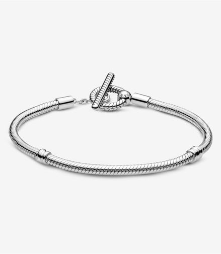 Pandora Moments T-Bar Snake Chain Bracelet Size 18
