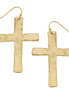 Susan Shaw Triple Plated 24K Gold Cross Earrings
