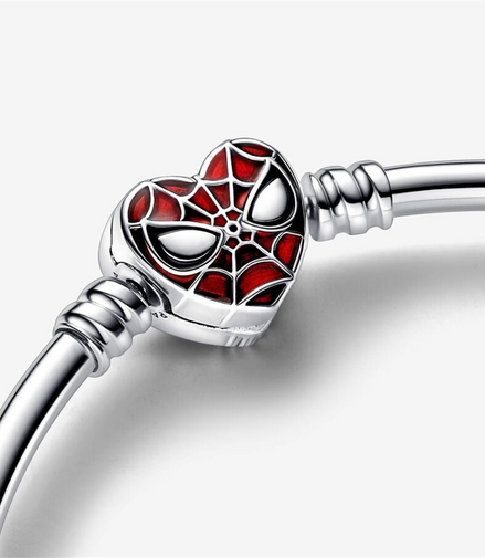 Pandora Marvel Spider-Man Mask Clasp Bangle Size 19