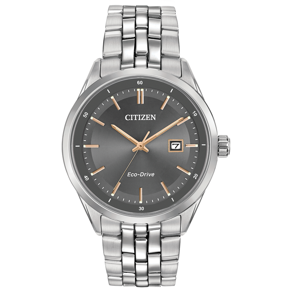 Men's Citizen Eco-Drive Addysen Grey Dial Stainless Steel Watch