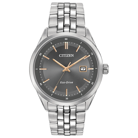 Men's Citizen Eco-Drive Addysen Grey Dial Stainless Steel Watch