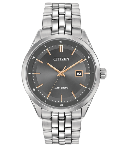 Men's Citizen Eco-Drive Addysen Grey Dial Stainless Steel Watch
