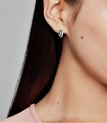 Pandora Signature Pave Double Hoop Earrings