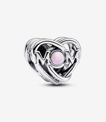 Pandora Moments Openwork "Mom Always Knows Best"  & Heart Charm