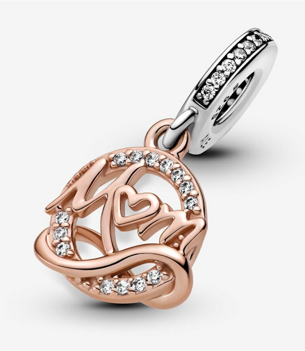 Pandora Moments Two-Tone Mom Dangle Charm