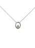 Ladies 14K White Gold Diamond Oval Shape Pendant