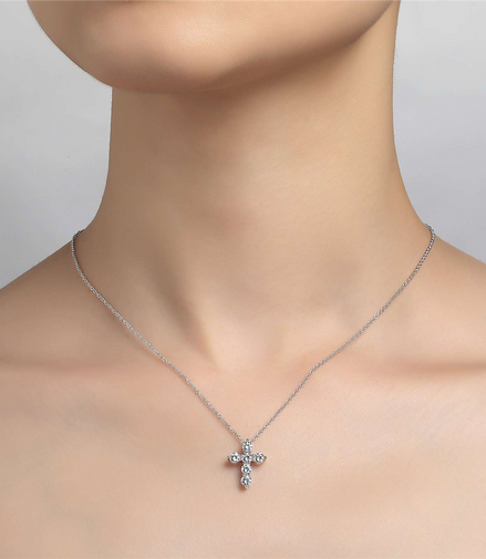 Lafonn 1.02 CTW Simulated Diamond Cross Pendant Necklace
